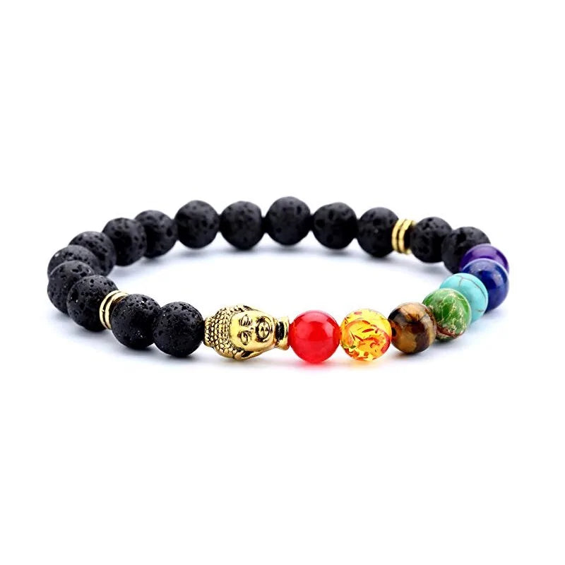 Lava Rock 7 Chakras Bracelet WEM Support (www.WEM.support)