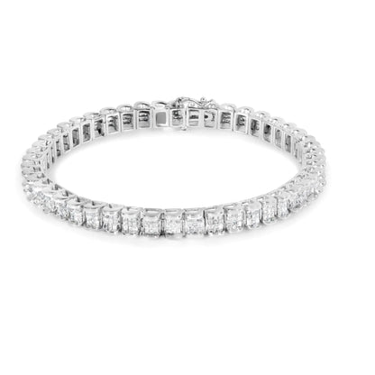 14K White Gold 3.00 Cttw Princess-Cut Diamond Link 7.5" Bracelet (H-I Color, SI1-SI2 Clarity) WEM Support (www.WEM.support)