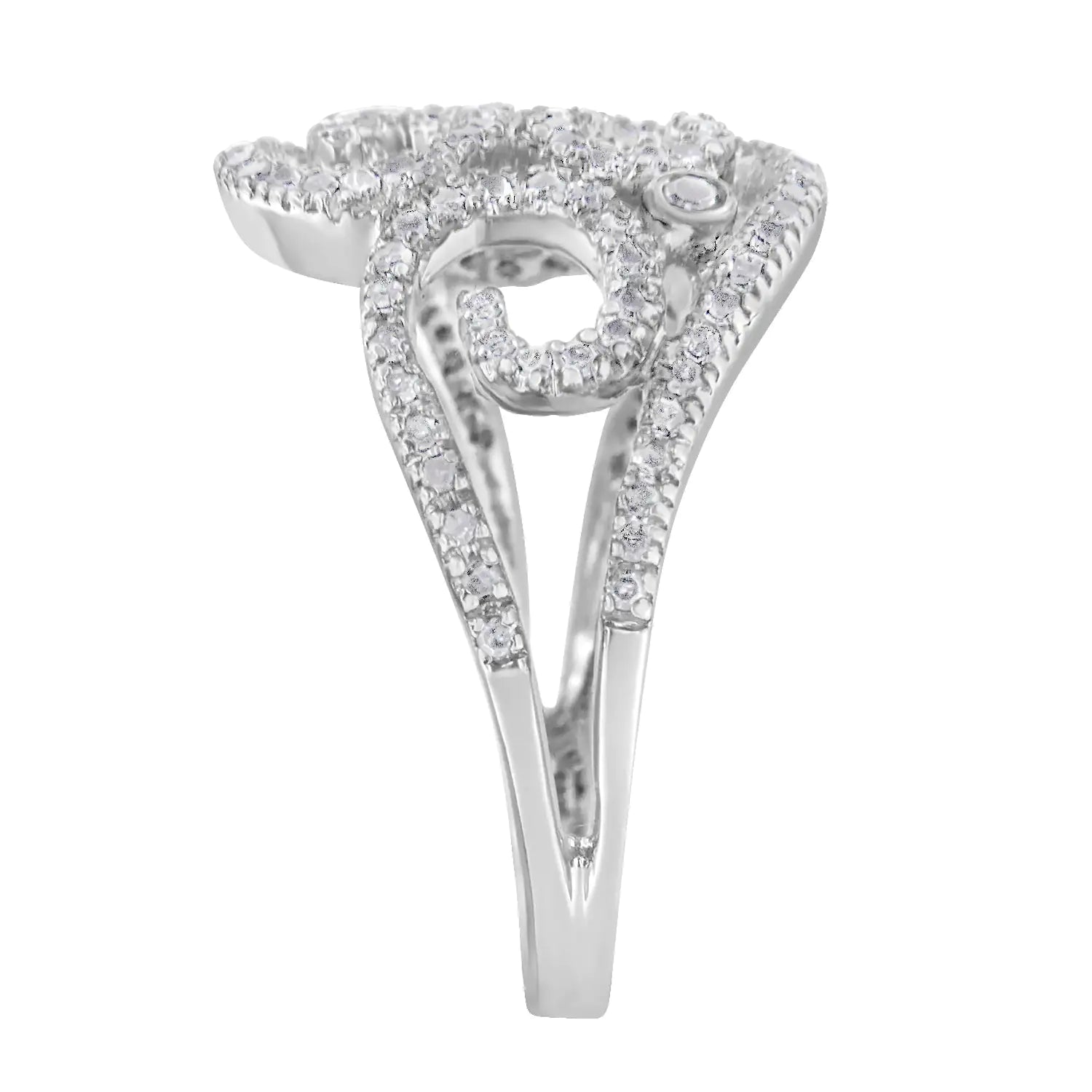14K White Gold Round Cut Diamond Cluster Ring (1/2 cttw, SI1-SI2 Clarity, H-I Color) WEM Support (www.WEM.support)