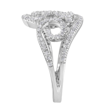 14K White Gold Round Cut Diamond Cluster Ring (1/2 cttw, SI1-SI2 Clarity, H-I Color) WEM Support (www.WEM.support)