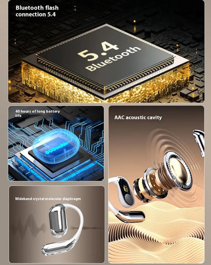 LED Display Bluetooth Ear-mounted Headset WEM Support (www.WEM.support)