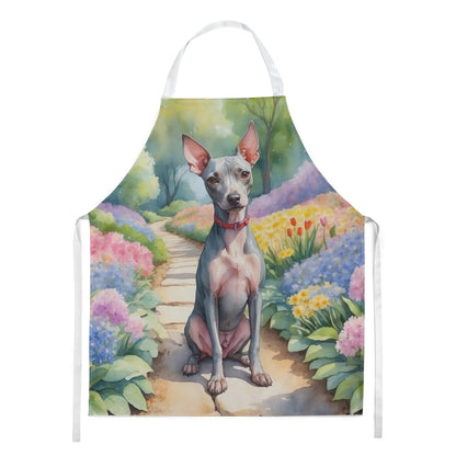 American Hairless Terrier Spring Garden Apron WEM Support (www.WEM.support)