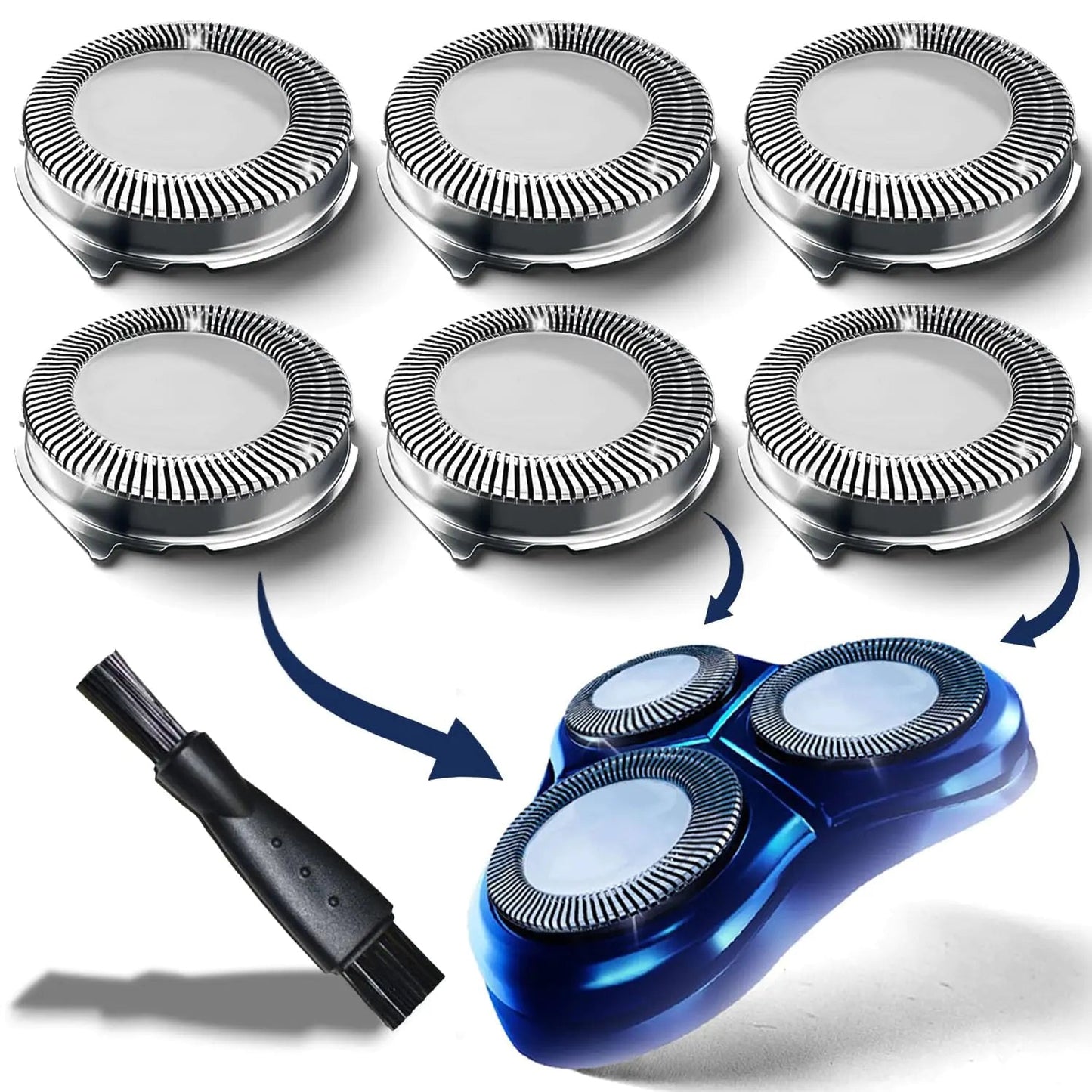 Cabezales de Reemplazo HQ8 para la Afeitadora Eléctrica Norelco Aquatec AT880, PT730, AT811, Cuchilla para Cabezales de Reemplazo Norelco HQ8, Mejorado para Cuchillas de Afeitadora Cabezales de Reemplazo Norelco HQ8 (Pack de 6) HejK.com