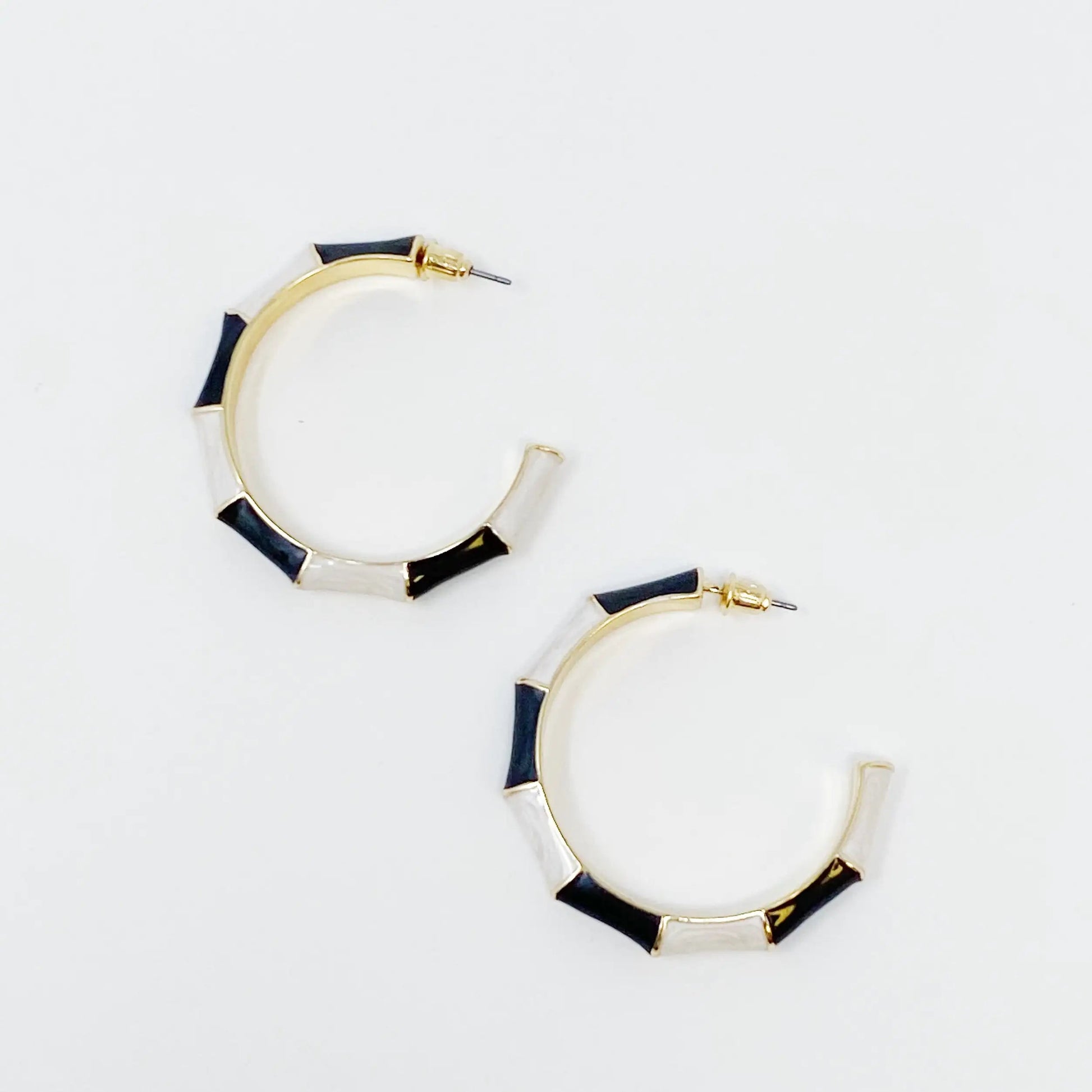 Color Block Bamboo Hoop Earrings WEM Support (www.WEM.support)