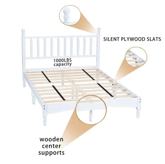 Solid Rubberwood Bed WEM Support (www.WEM.support)