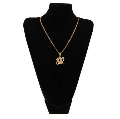 Gold Emoji 100 Logo Pendant Necklace WEM Support (www.WEM.support)