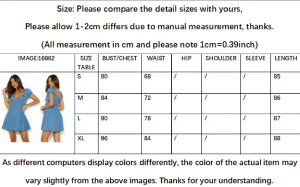 Chic Hollow Denim Puff Dress HejK.com Marketplace LLC