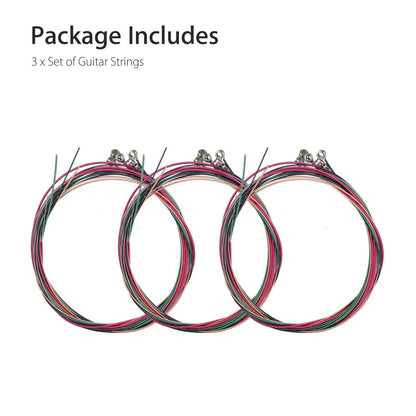 3 Sets of 6 Guitar Strings Replacement Steel String For Acoustic Guitar 1st-6th WEM Support (www.WEM.support)