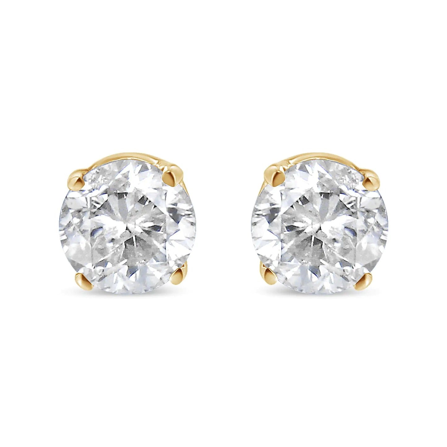 14K Gelbgold 1/2 Karat Rundschliff Diamant Solitär Ohrstecker (O-P Farbe, SI2-I1 Reinheit) WEM Support (www.WEM.support)