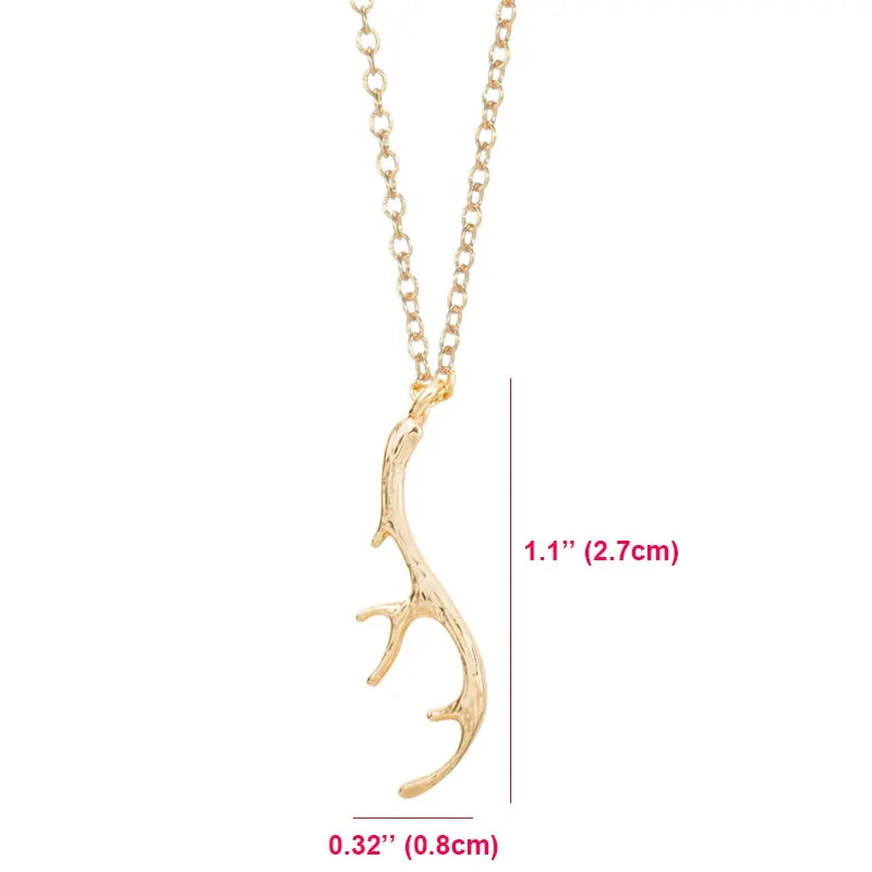Vintage Deer Antler Necklace for Women WEM Support (www.WEM.support)