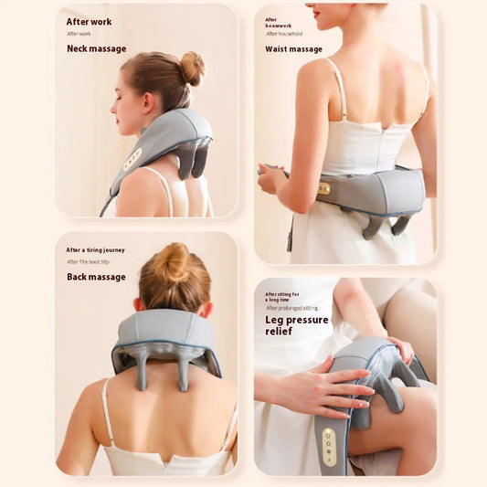Neck Massager Dredge Kneading Hot Compress Multifunctional WEM Support (www.WEM.support)