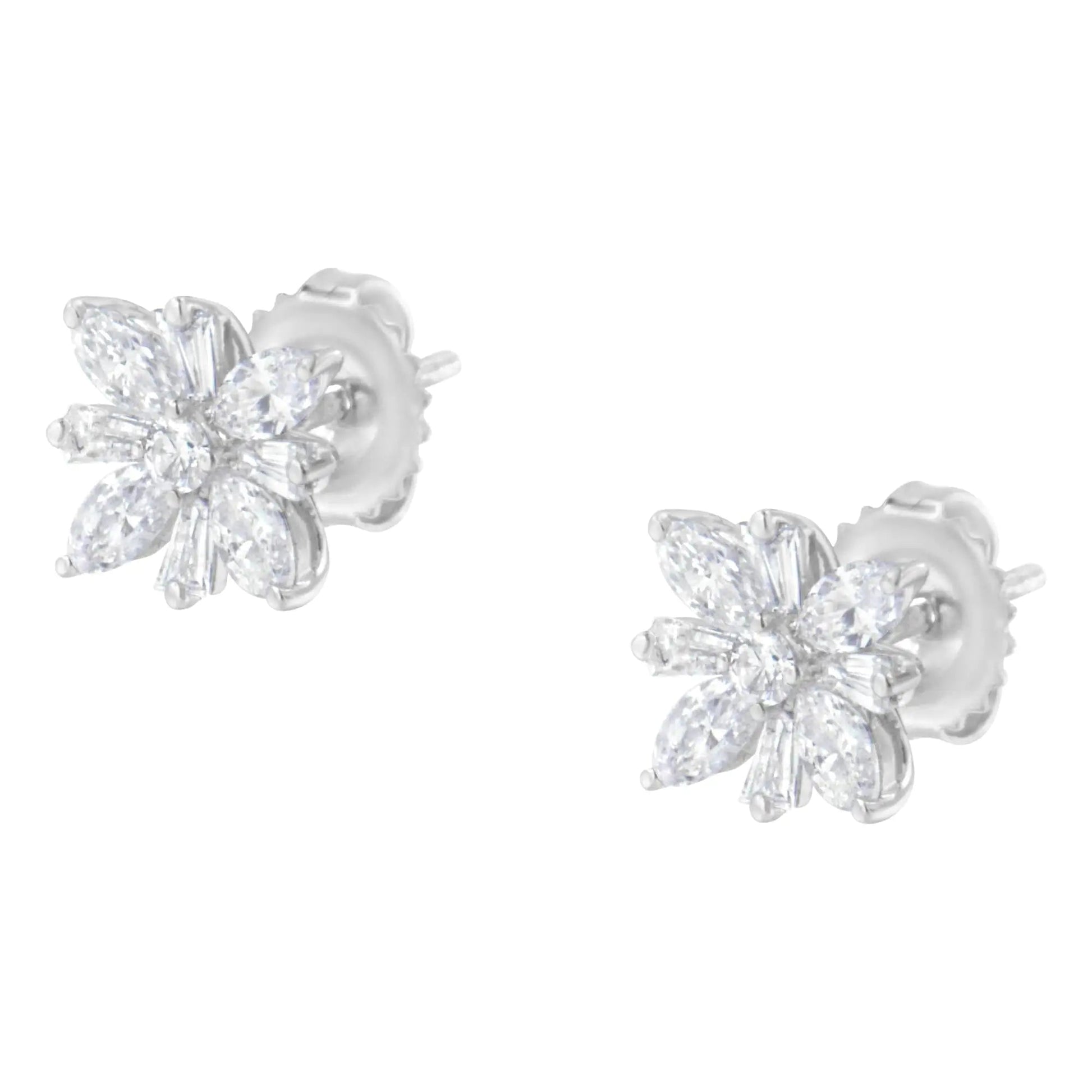 14K White Gold 1 1/4 cttw Diamond Stud Earring (H-I, SI1-SI2) WEM Support (www.WEM.support)