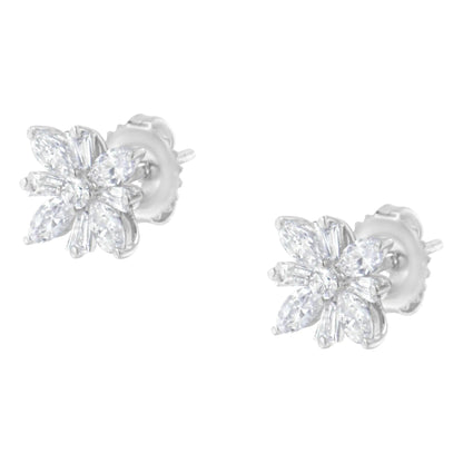 14K White Gold 1 1/4 cttw Diamond Stud Earring (H-I, SI1-SI2) WEM Support (www.WEM.support)