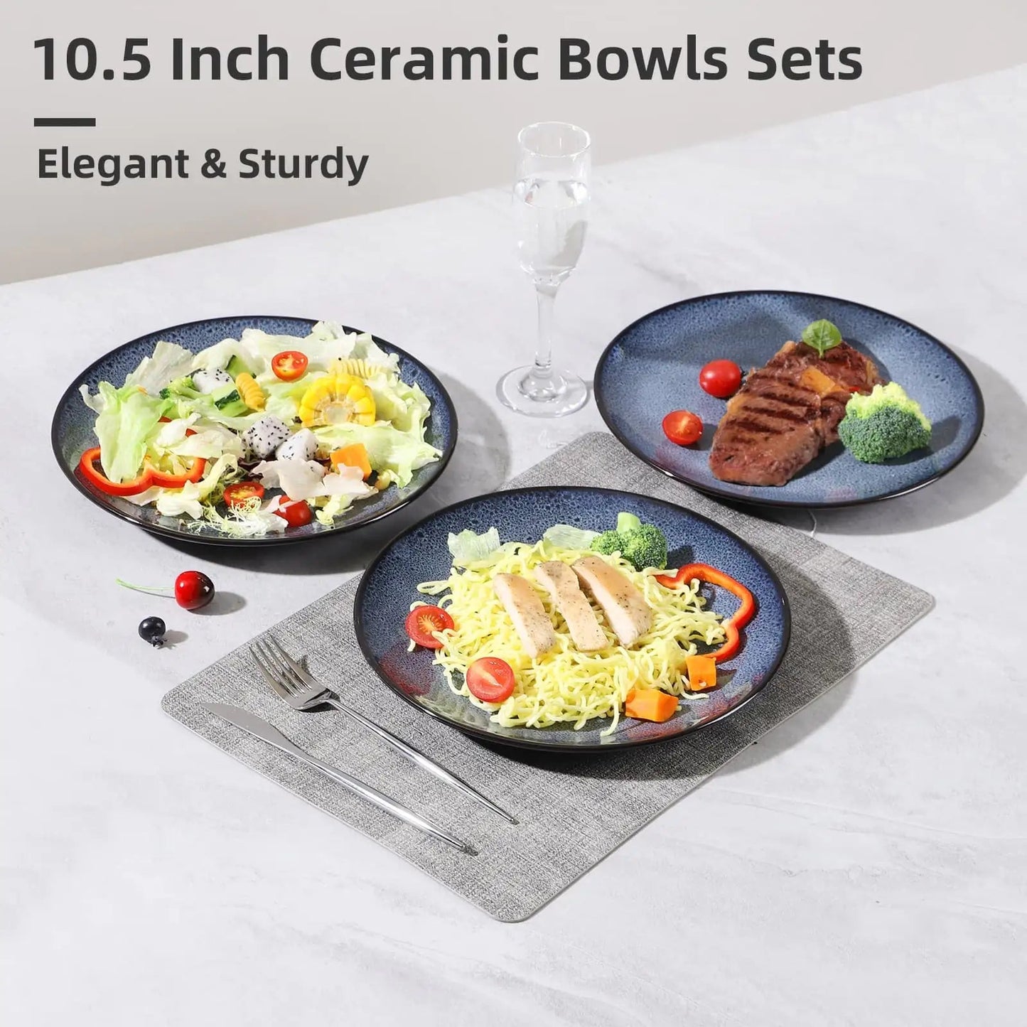 Steak Plate Creative Western Food Plate Vegetable Plate Set Of 6 For Cereal, Salad, Pasta, Soup, Dessert, Serving Dishwasher, Microwave And Oven WEM Support (www.WEM.support)