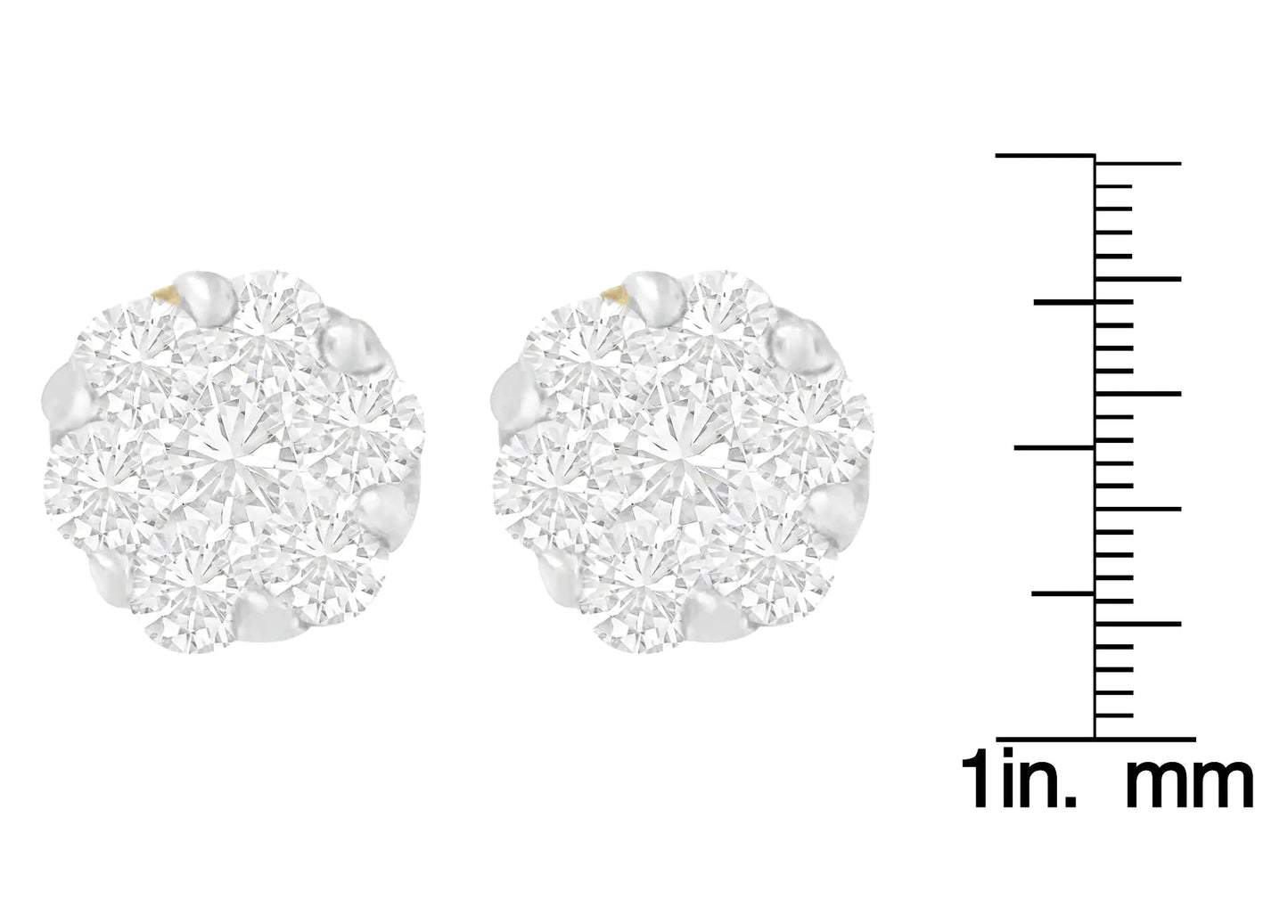 14K Yellow Gold Round-cut Diamond Earrings (1 cttw, I-J Color, SI1-SI2 Clarity) WEM Support (www.WEM.support)