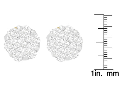 14K Yellow Gold Round-cut Diamond Earrings (1 cttw, I-J Color, SI1-SI2 Clarity) WEM Support (www.WEM.support)