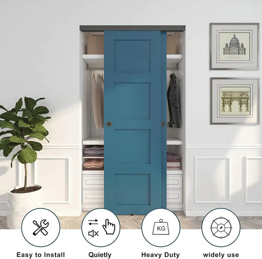 Sturdy Aluminum Bypass Closet Door Tracks WEM Support (www.WEM.support)