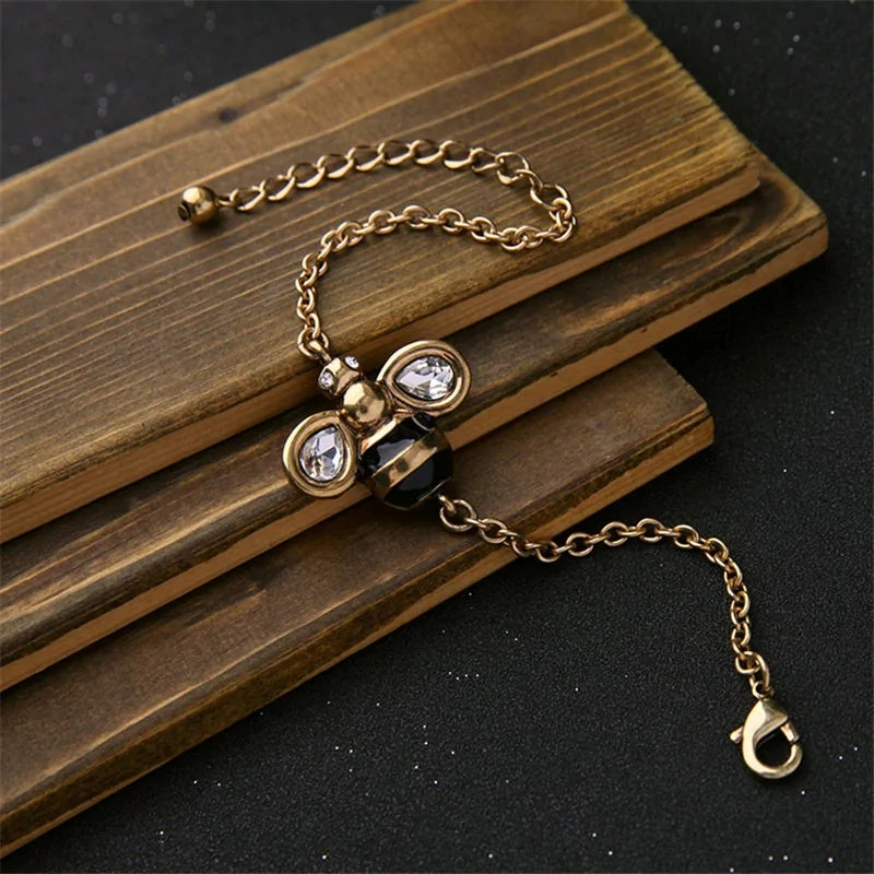 Simple Bee Bracelet with Dangle WEM Support (www.WEM.support)