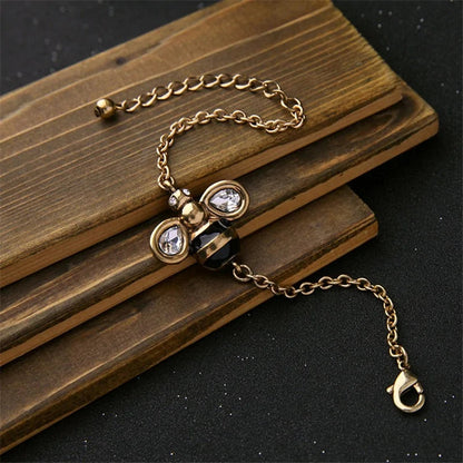 Simple Bee Bracelet with Dangle WEM Support (www.WEM.support)