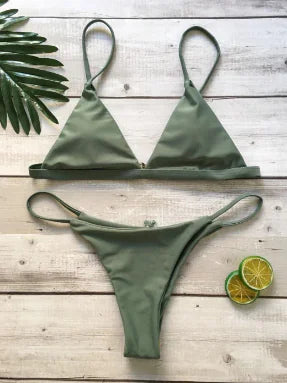 Solid Color Triangle Bikini HejK.com Marketplace LLC