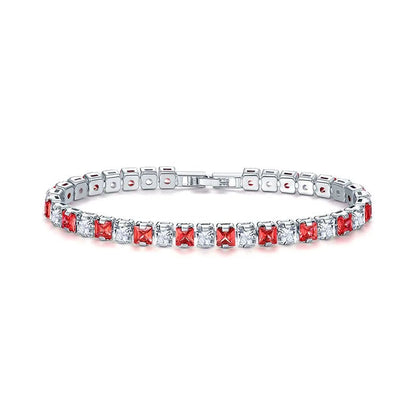 Clear Square Cubic Zirconia Tennis Bracelet WEM Support (www.WEM.support)