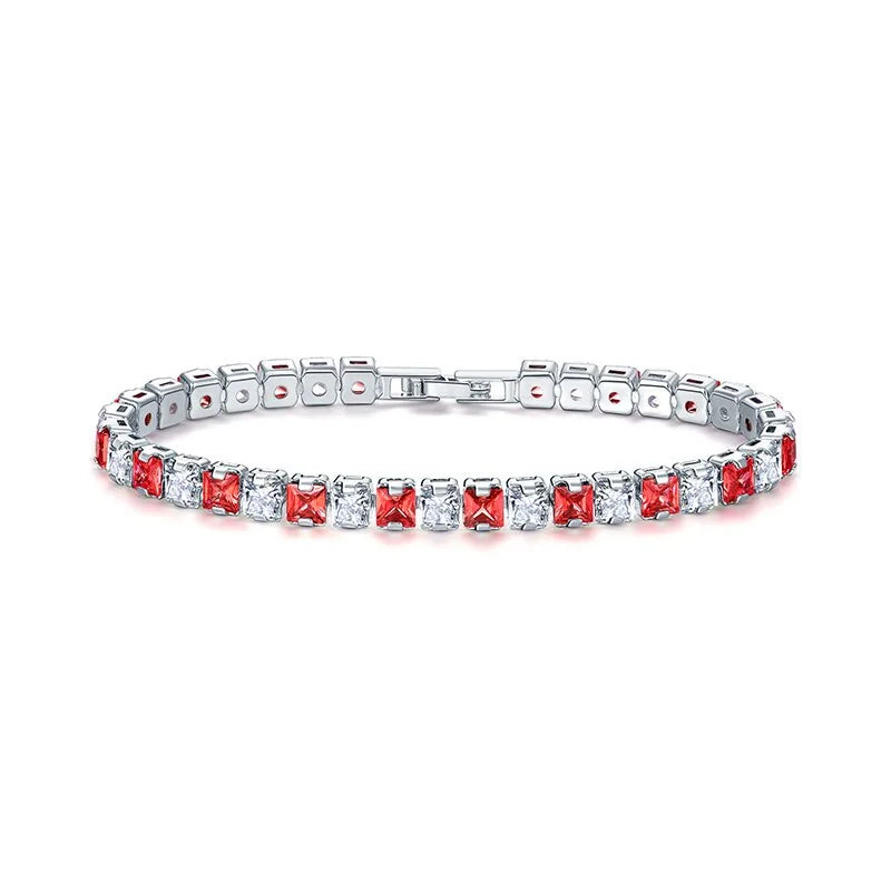 Clear Square Cubic Zirconia Tennis Bracelet WEM Support (www.WEM.support)
