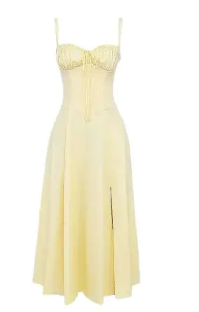 Plain and Floral Print Strappy Dress