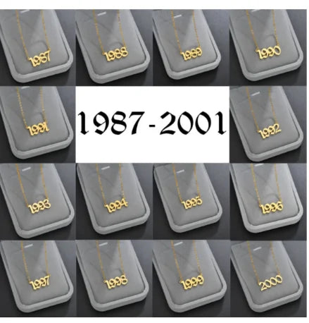 1987-2001 Birth Year Personalized Necklace WEM Support (www.WEM.support)