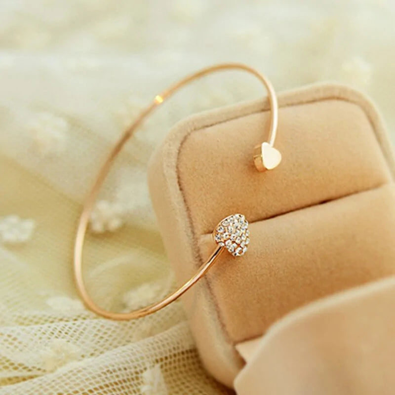 Crystal Double Heart Bracelet WEM Support (www.WEM.support)