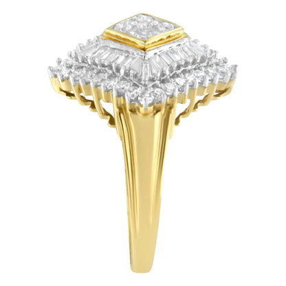 10K Yellow Gold Diamond Ballerina Ring (1 Cttw, I-J Color, I1-I2 Clarity) WEM Support (www.WEM.support)