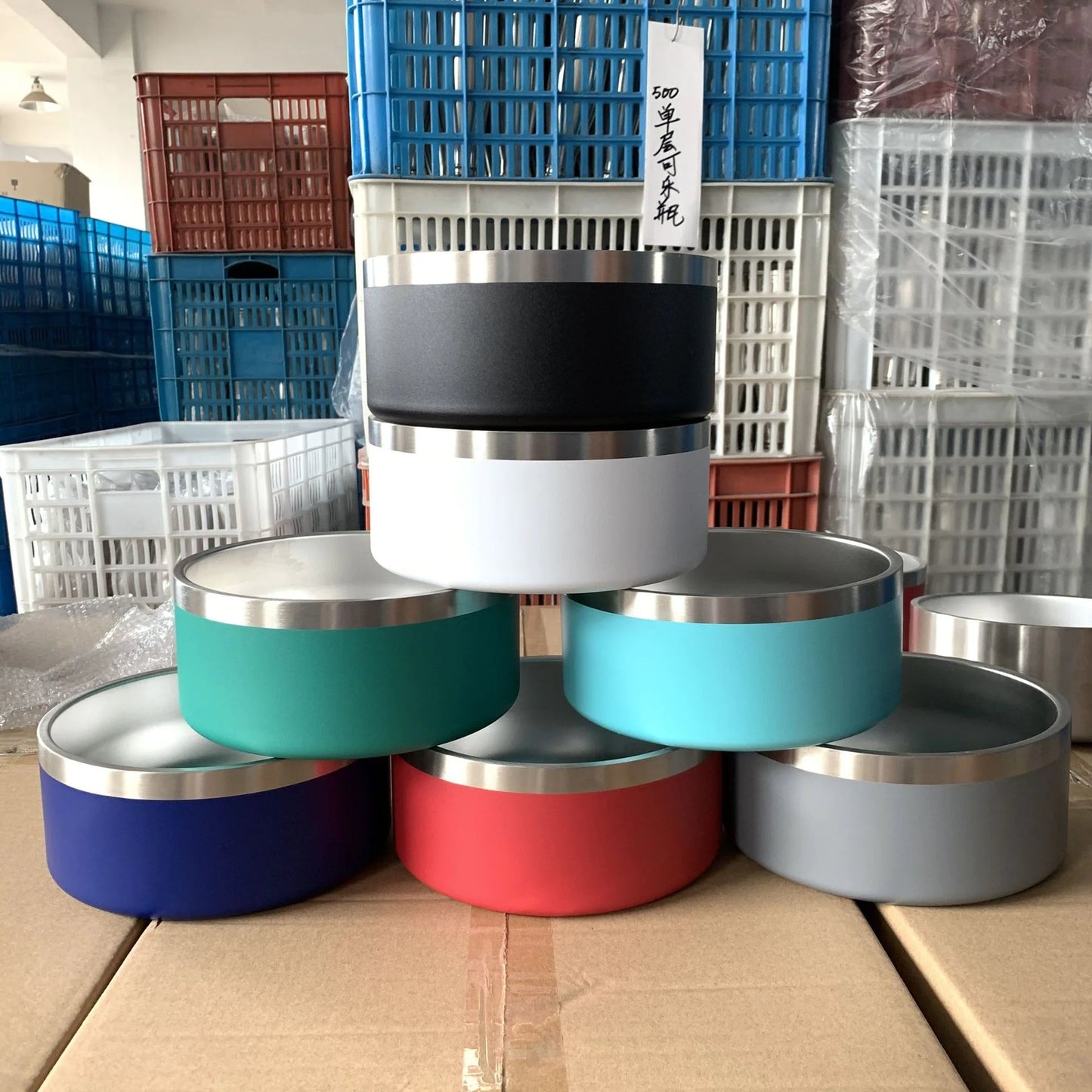 Stainless Steel Dog Bowl Upright Dog Bowl WEM Support (www.WEM.support)