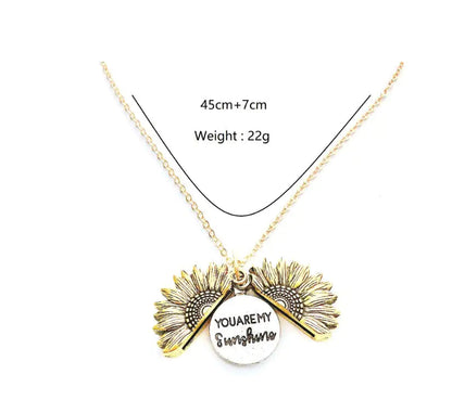 Sunflower Double Lettering Necklace WEM Support (www.WEM.support)
