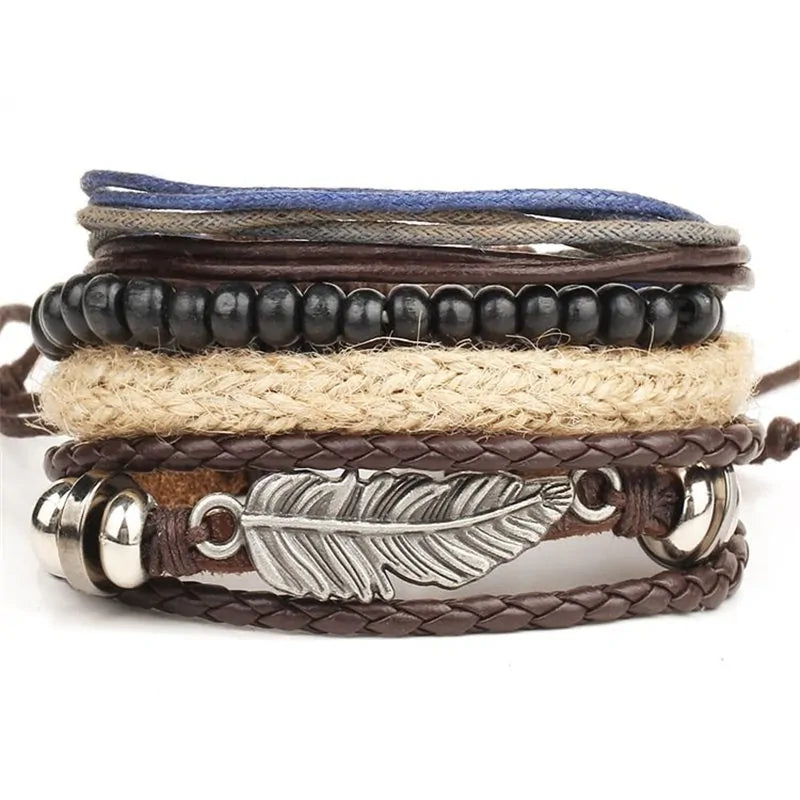 Multilayer Leather Bracelet WEM Support (www.WEM.support)