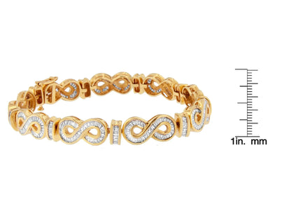 14K Yellow Gold Baguette Cut Diamond Bracelet (4.00 cttw, H-I Color, SI2-I1 Clarity) WEM Support (www.WEM.support)