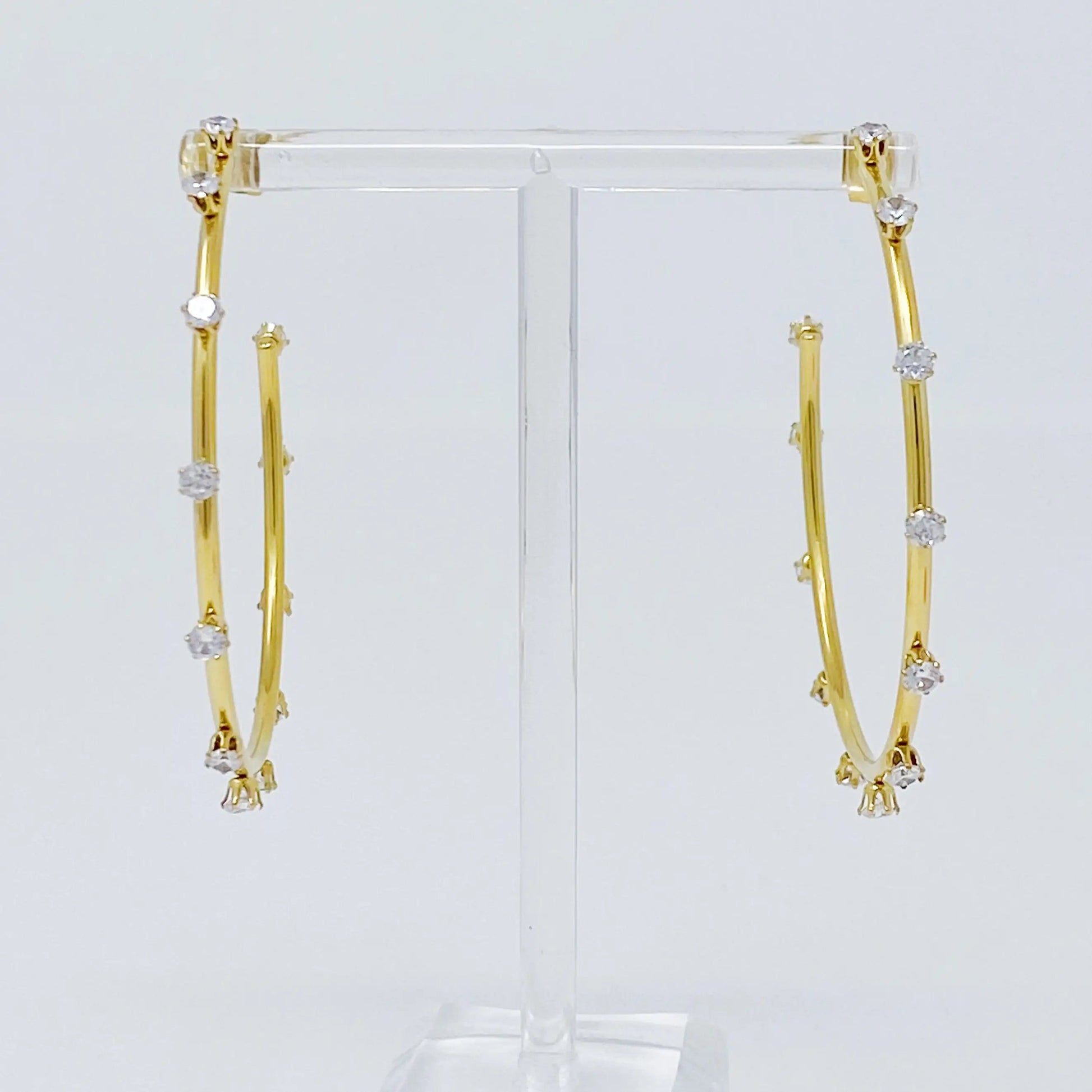 Slim & Jeweled Hoop Earrings WEM Support (www.WEM.support)