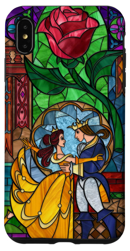 iPhone 15 Plus Disney Beauty and the Beast Belle and Prince Stained Glass Case