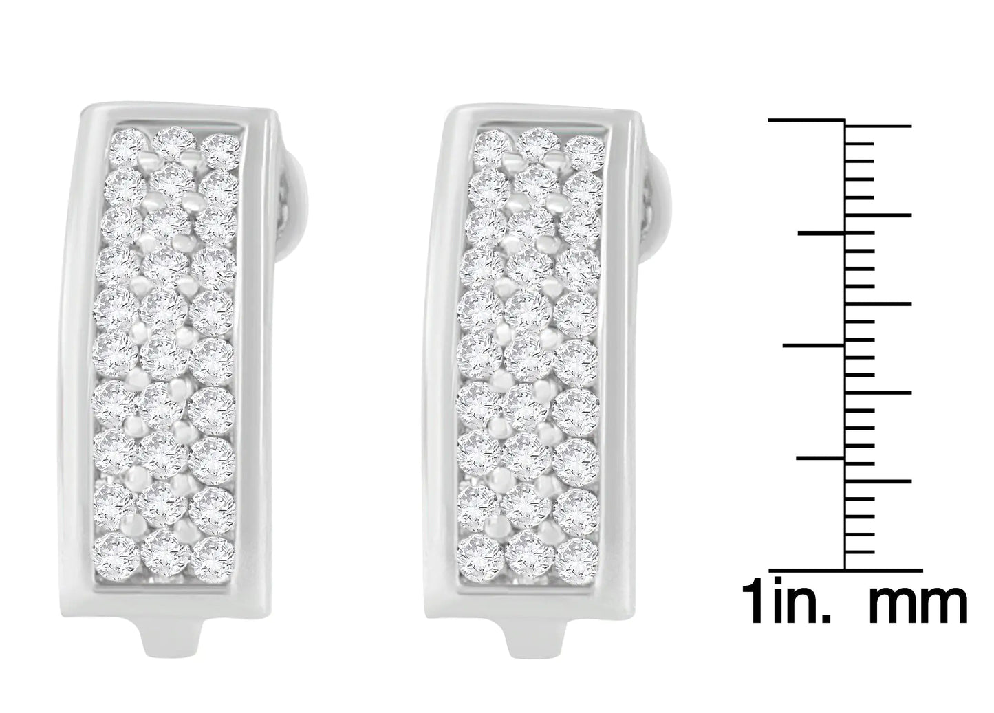 14K White Gold 1 cttw Round Cut Diamond Earrings (H-I, SI1-SI2) WEM Support (www.WEM.support)