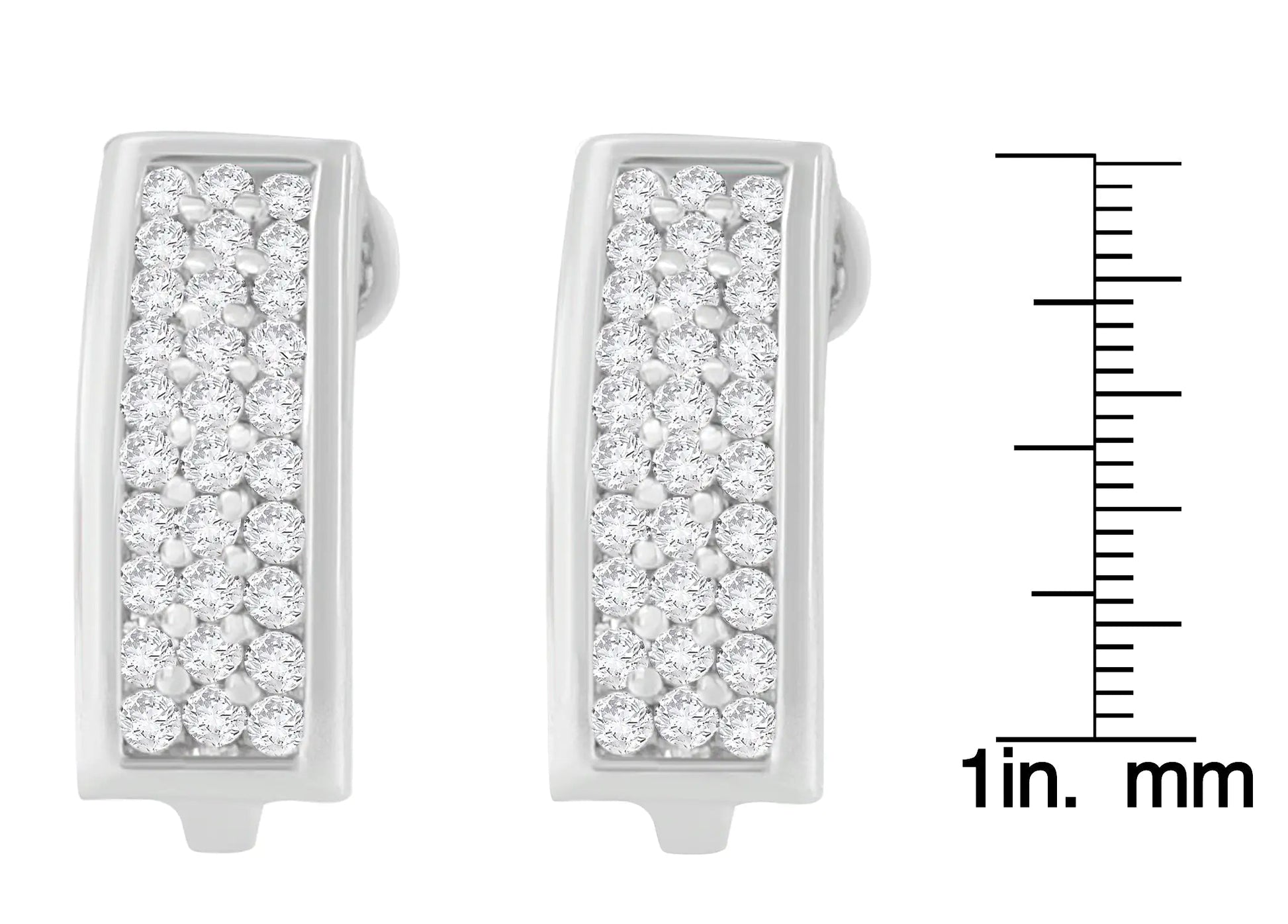 14K White Gold 1 cttw Round Cut Diamond Earrings (H-I, SI1-SI2) WEM Support (www.WEM.support)