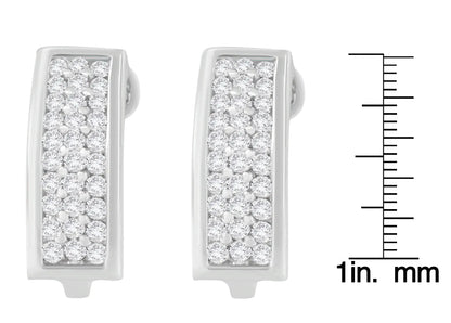 14K White Gold 1 cttw Round Cut Diamond Earrings (H-I, SI1-SI2) WEM Support (www.WEM.support)