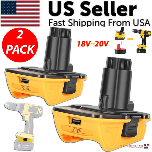 2X 18V To 20V MAX DCA1820 Adapter Converter For DEWALT 20 Volt Li-ion Battery WEM Support (www.WEM.support)