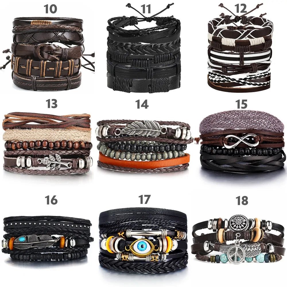 Multilayer Leather Bracelet WEM Support (www.WEM.support)