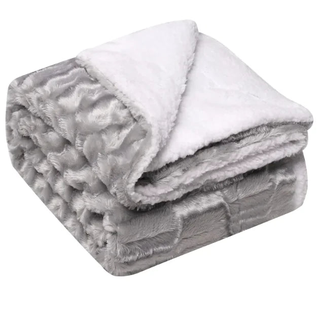 Thickened Flannel & Lamb Wool Double-Sided Blanket WEM Support (www.WEM.support)