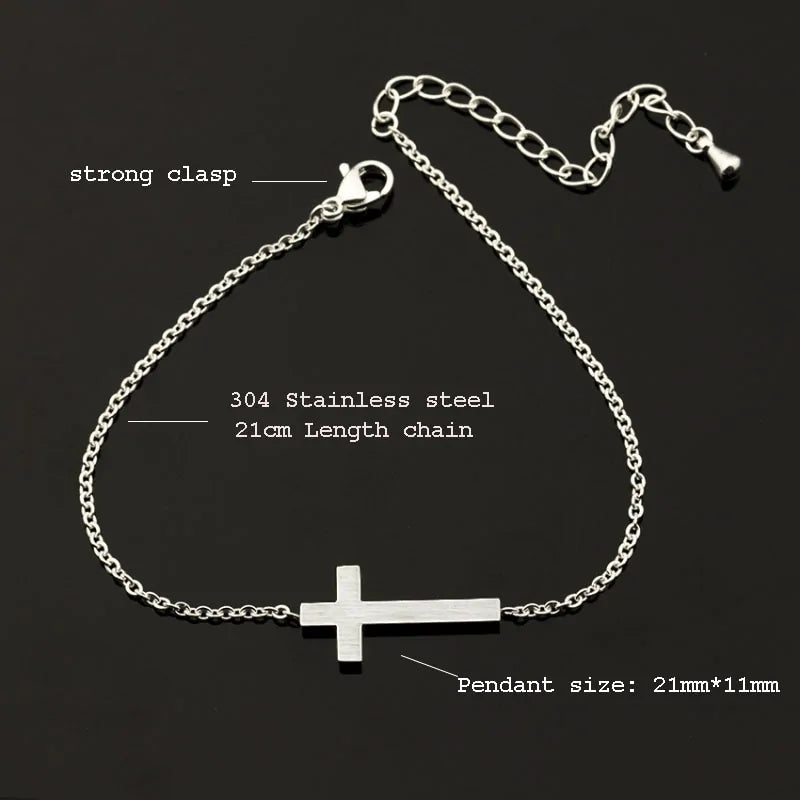 Horizontal Sideways Cross Bracelets WEM Support (www.WEM.support)