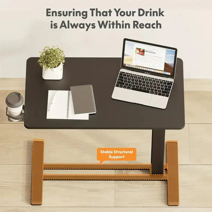 Standing Scroll Table With Hidden Wheels Side Table  Height-adjustable Bed Table Laptop Table WEM Support (www.WEM.support)