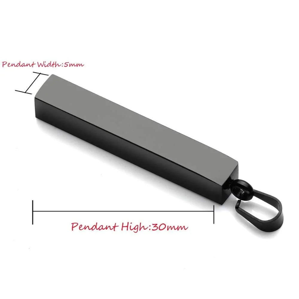 Vertical Bar Stainless Steel Pendant Necklace WEM Support (www.WEM.support)