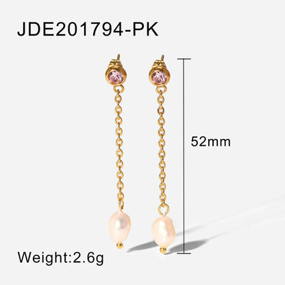 Fashionable Stainless Steel Pearl Earrings HejK.com