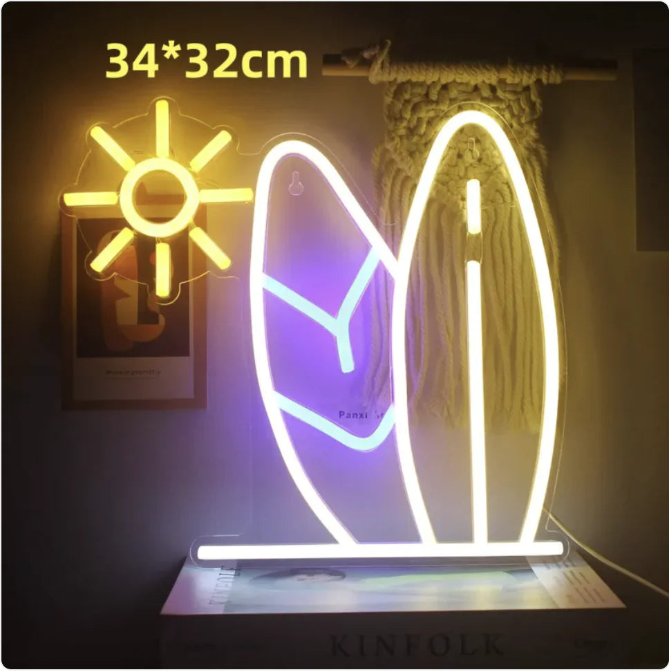LED Neon Light Spaceman & Planet Wall Decor WEM Support (www.WEM.support)