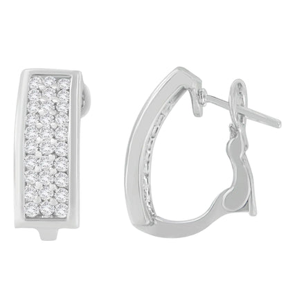 14K White Gold 1 cttw Round Cut Diamond Earrings (H-I, SI1-SI2) WEM Support (www.WEM.support)