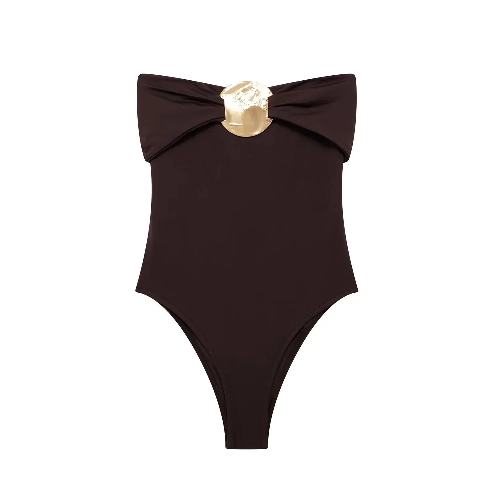 Swimsuit with Gold Metal Accent WEM Support (www.WEM.support)