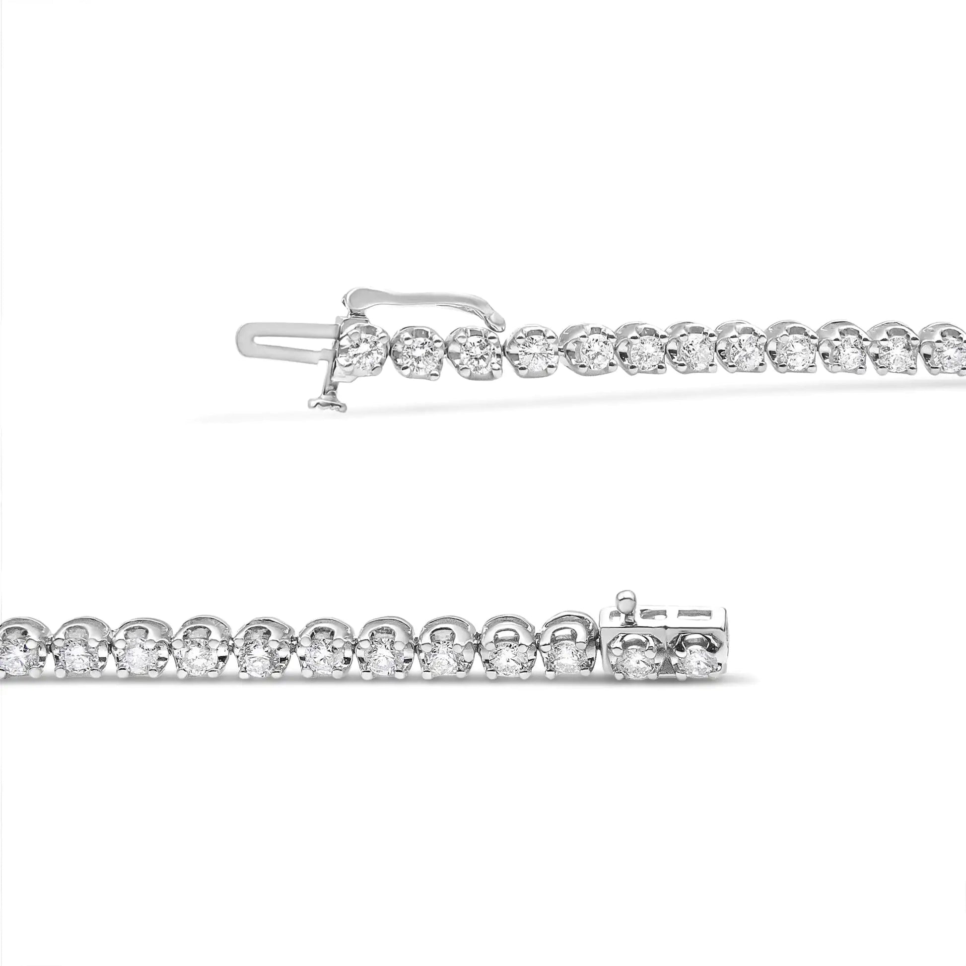 14K White Gold 5.0 Cttw Diamond" Classic Tennis Bracelet for Women (H-I Color, SI1-SI2 Clarity) - 7" Inches WEM Support (www.WEM.support)